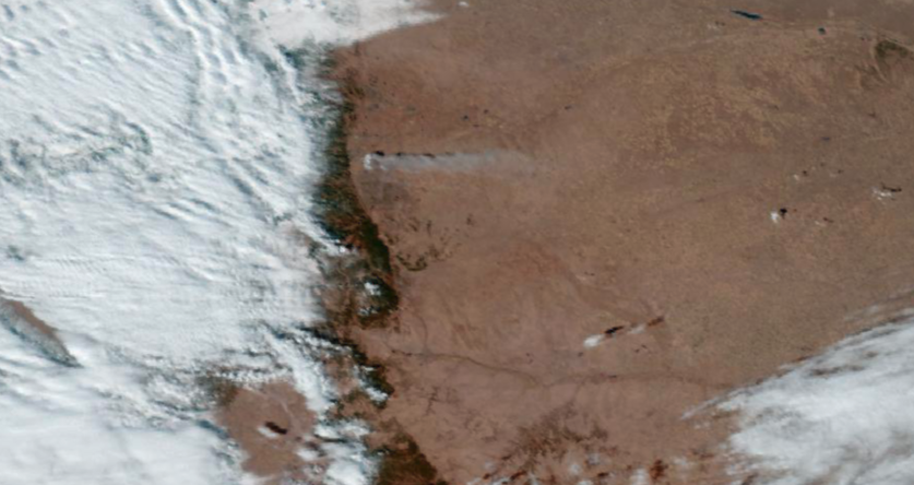 ABI data image of smoke from the Marshall Fire, Colorado, December 2021.