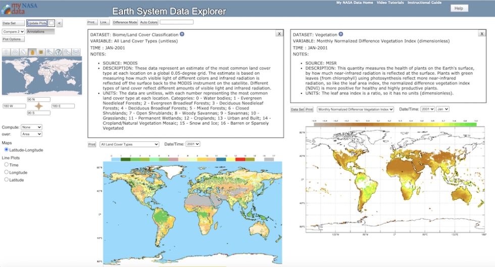 My NASA Data Earth System Data Explorer helps learners visualize complex Earth System datasets over space and time.