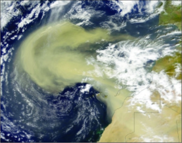 dust storm over Africa