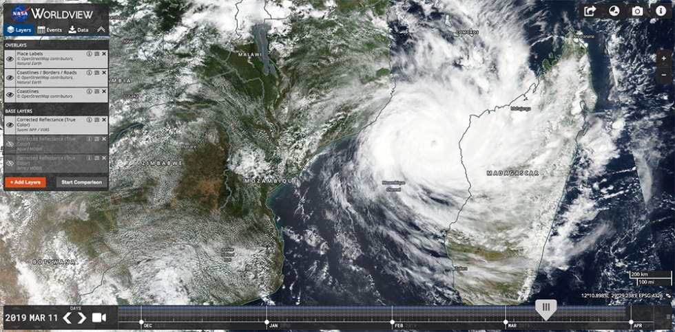 Tropical Cyclone Idai on 11 March 2019 (Suomi-NPP/VIIRS)