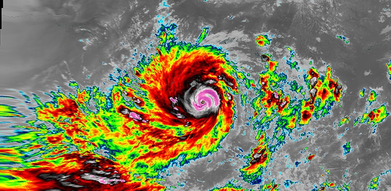 Tropical Cyclone Amphan on 18 May 2020 at 12:10 UTC (Himawari-8/Clean IR)