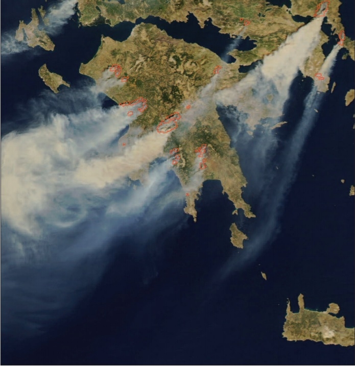 MODIS Greece forest fires