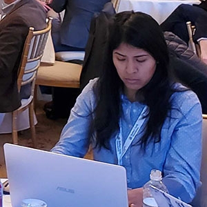AI/ML workshop attendee at a computer