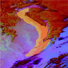 Image showing the accuracy of model predictions to human-labeled areas of dust.