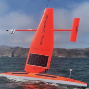 Photograph of a saildrone along the California coast