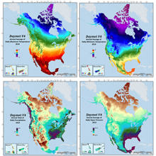 Daymet data include daily precipitation totals for North America 