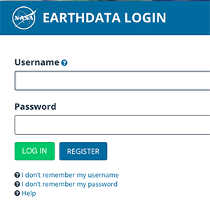 Screenshot of the Earthdata login application