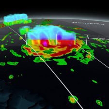 This image of Hurricane Gonzalo approaching Bermuda on October 16, 2014, was created with GPM’s Dual-frequency Precipitation Radar and shows a 3-D view of the storm’s structure.