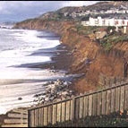 A series of severe storms during the 1998 El Niño eroded much of the coastline near Pacifica, California. 