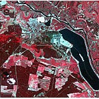 Landsat 5 image of Chernobyl taken May 31, 1996.