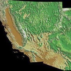 Shaded-relief model of the Desert Southwest
