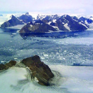 the Melville, Mapple, and Crane Glaciers; Jorum Glacier is in the foreground.
