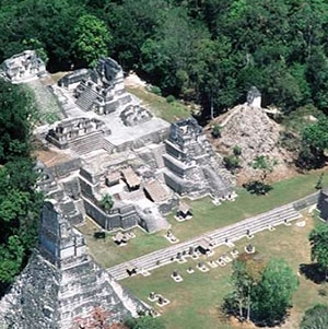 Before their sudden decline, the Maya built impressive monuments, including the pyramids of Tikal, Guatemala.