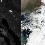 Series of MODIS landform images sitting side-by-side