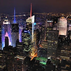New York City shines brighter than any other U.S. city at night.