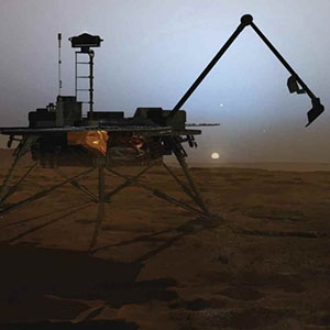 This artist’s depiction shows the Mars Rover on the surface of Mars. Because of precise information about Earth’s length of day and orientation, NASA was able to directly land the Rover on Mars.