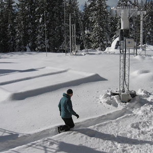 Snow telemetry (SNOTEL) sites are equipped with meteorological instruments that help scientists gauge the mountain snowpack.