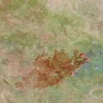 True-color corrected reflectance image of fires in Northern Namibia on 22 November 2021. 