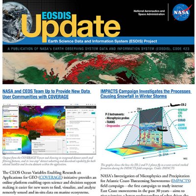 Square image of cover of Fall 2021 EOSDIS newsletter