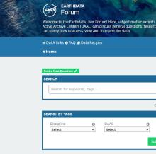 This is a screenshot of Earthdata Forum.