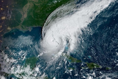 GeoColor image of Hurricane Ian approaching Florida on 28 September 2022 at 13:10 UTC.