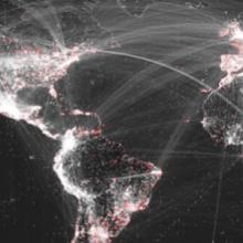 image of lights and connections around planet earth