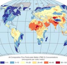 Global (GL) Annual PM2.5 Grids from MODIS, MISR and SeaWiFS Aerosol Optical Depth (AOD), v4.03 (1998 – 2019)