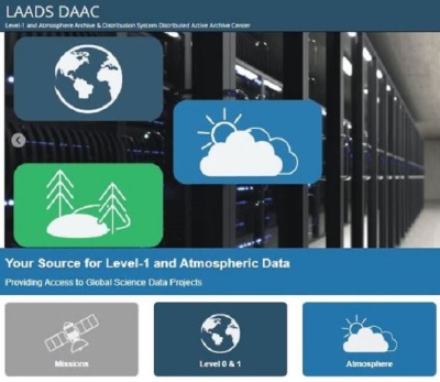 Thumbnail image showing part of the LAADS DAAC website