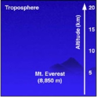 The image above shows the troposphere - the lowest 20 km of the Earth's atmosphere.