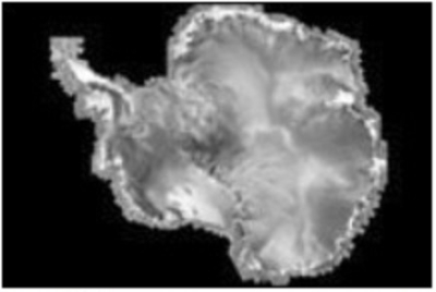 The image above shows a revised mosaic map of Antarctica produced by the RAMP project.