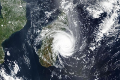Tropical Cyclone Freddy over Madagascar on 21 February 2023 from the VIIRS instrument aboard the joint NASA/NOAA Suomi NPP satellite
