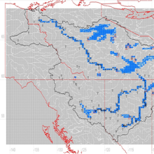 The image above shows a GreenKenue (GK) picture of the Mackenzie River watershed reaches from 2016.