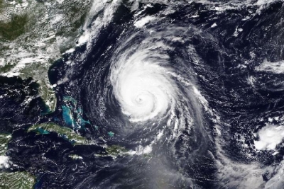 True color corrected reflectance image of Hurricane Lee on 13 September 2023 from the VIIRS instrument aboard the joint NASA/NOAA Suomi NPP satellite