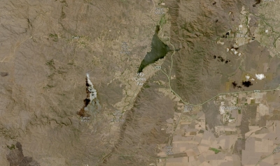 Reflectance (Nadir BRDF-adjusted) image of a wildfire and smoke to the west of Villa Carlos Paz in Cordoba Province, Argentina from the MSI instrument aboard the ESA (European Space Agency) Sentinel-2A and -2B satellites. 