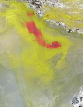 High Aerosol Index Over Northern India on 9 November 2020 (Suomi NPP/OMPS) - Feature Grid