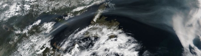 Smoke from western wildfires over the Atlantic Ocean - feature page