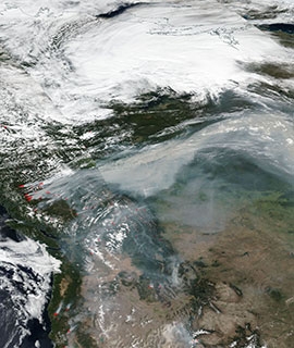 Smoke from fires in British Columbia travel across Canada - feature grid