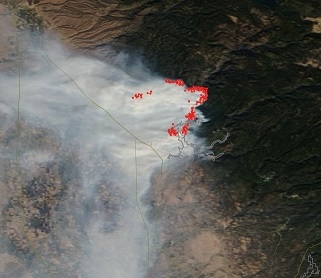  Fires and Smoke from the Camp Fire in California - feature grid