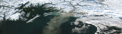 Dust Storm off southern Alaska - feature grid