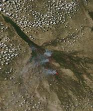 Fires and smoke in the Okavango Delta, Botswana - feature grid