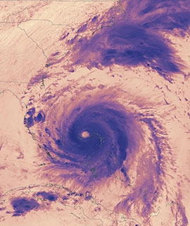 Hurricane Dorian over the Bahamas - feature grid