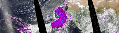 Hurricane Fred off the coast of West Africa - feature grid