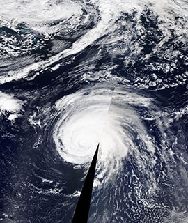 Hurricane Lorenzo in the Atlantic Ocean - feature grid