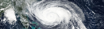 Hurricane Maria in the Atlantic Ocean - feature grid