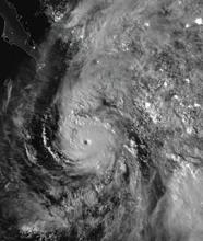 Hurricane Willa approaching the west coast of Mexico - feature grid