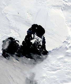 Iceberg B49 calves from Pine Island Glacier, Antarctica - feature grid