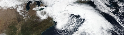 Nor'easter over the east coast of the USA - feature grid
