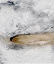 Eruption of Raikoke Volcano, Kuril Islands, Russia - feature grid