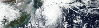 Super Typhoon Lan nearing Japan - feature grid