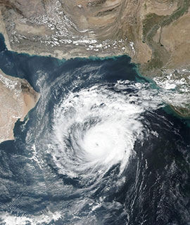 Tropical Cyclone Maha in the Arabian Sea - feature grid
